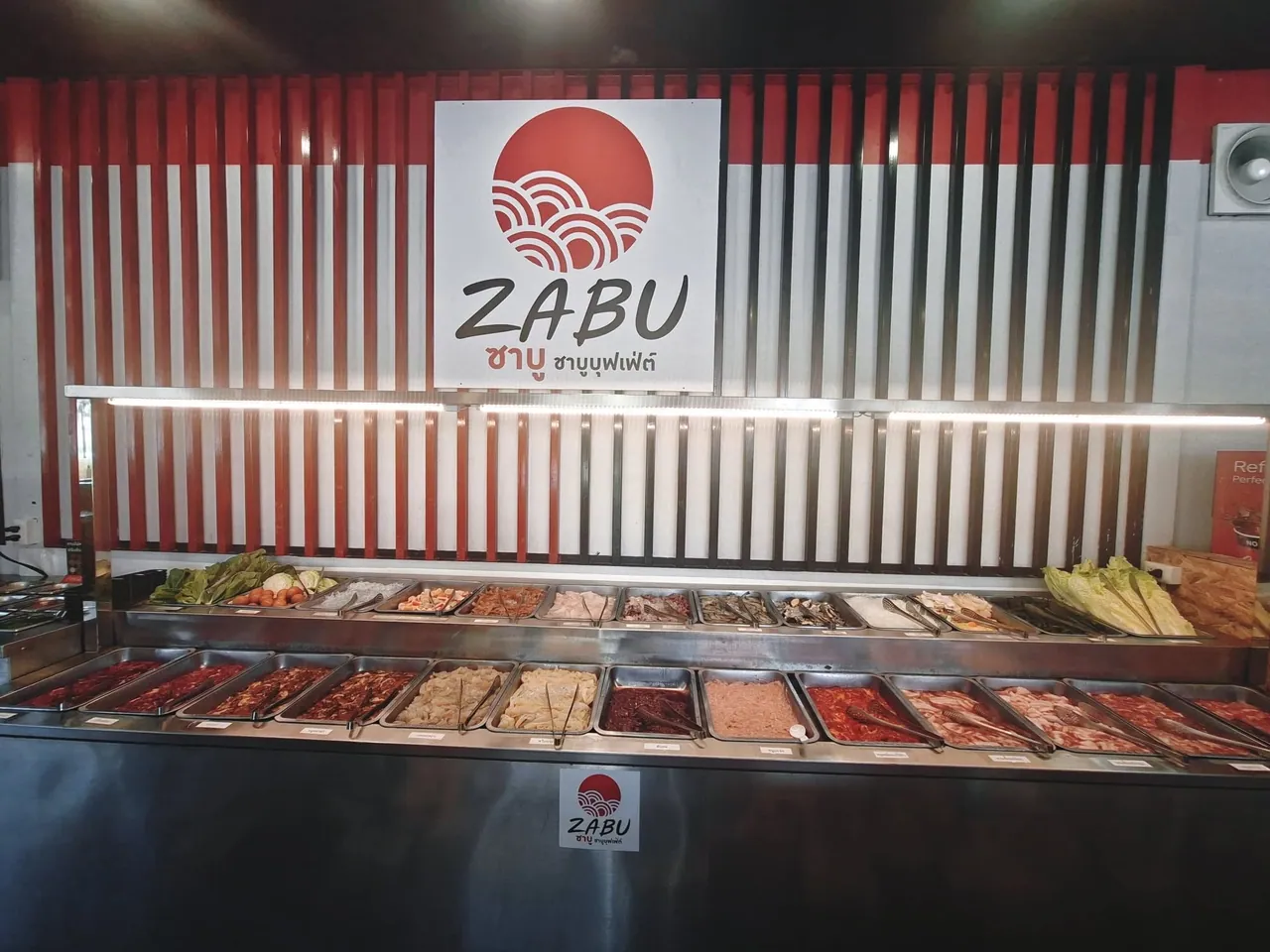 เคาน์เตอร์วัตถุดิบร้าน ZABU ชาบู